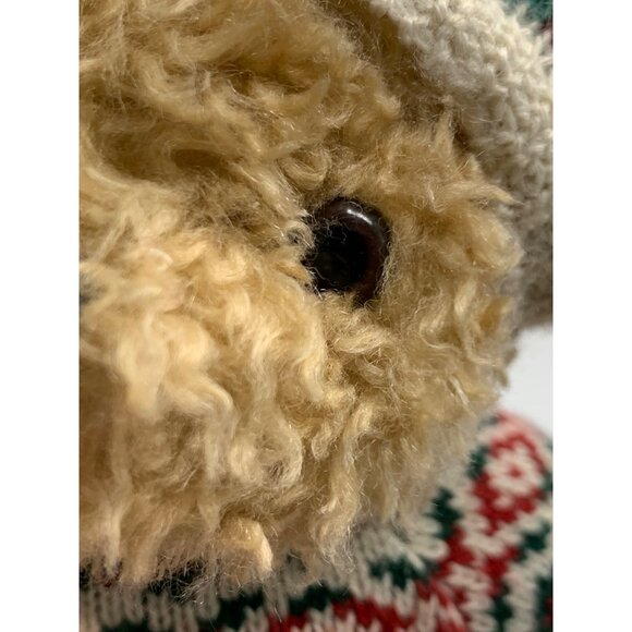 Vintage Plush Beary Theodor Teddy Festive Knit Sweater Hat 8" Polyester Soft - Picture 13 of 14